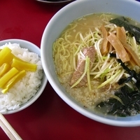 「塩ねぎラーメン650円+半ライス100円」@ラーメンショップ 市貝店の写真