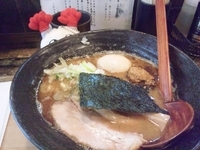 「濃厚狼煙ラーメン（細麺）+味玉」@狼煙 〜NOROSHI〜の写真