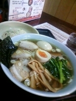 「ランチAセット（ラーメン+半チャーハン）のラーメンを中華チャーシ」@佐野ラーメン たかのの写真