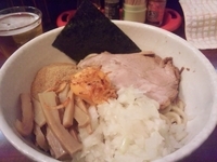 「まぜそば+ビール」@麺家 一鶴の写真