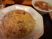 「チャーハン（スープ付き）550円」@みそのめん王 若柴店の写真