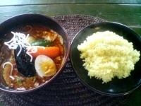 「とろとろポークとたっぷり野菜のスープカリー（こってり、ライス普通」@Drop-Inの写真