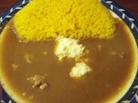 「インディーカレー（チーズ入り 普通辛） 【750円】」@カレーのお店インディーの写真