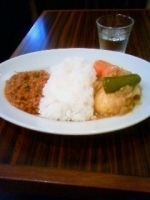 「ツインカレー（スパイスベジカレー&キーマカレー）」@京橋屋カレーの写真