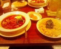 「牛肉の欧風スープカレー@大盛@20番@天然チキンコラーゲン@玄米」@カレー食堂 心 池袋西口店の写真