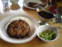 「復活メガハンバーグカレー（ジャワ:激辛）1,200円」@ロコモコ 岩槻店の写真