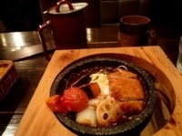 「石焼おじやカレー（850円）+柔らかへれかつ（150」円）+季節」@Cafe 婆沙羅 かえる堂の写真