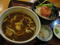 「ミニカレーうどんとミニねぎとろ丼のセット¥900」@上州うどん つつじの里店の写真