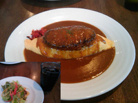 「ハンバーグオムライスカレー@Bセット（アイスコーヒー）」@CAFE DE CAMELの写真