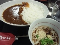 「ビーフカレー（390円）+冷やし小はいから（200円）」@なか卯 西船橋駅前店の写真