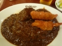 「スペシャルビーフかリー（980円）+えびフライ（200円）」@ピッコロホワイティ 梅田店の写真