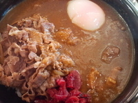 「おんたま牛あいがけカレー（並）520円」@すき家 6号松戸きよし台店の写真