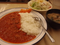 「フレッシュトマトカレー（並）野菜セット（380円）」@松屋 西船橋南店の写真