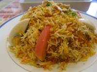 「マトン・ビリヤ二（900円）+マンゴラッシー（100円）」@Hariom 取手店の写真