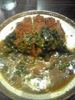 「キャベツメンチカレー+ほうれん草トッピング」@カレーハウスCoCo壱番屋 東武浅草駅前店の写真