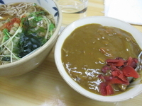 「たぬきそばセット670円春菊天150円（ミニカレー丼）」@くら八の写真