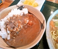 「ミニカレー丼（100円）」@スタミナらーめん武蔵Ⅱの写真