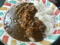 「カレー（野菜サラダ付）+大盛」@ふくてい 門前仲町店の写真