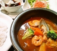 「海賊スープカレースペシャルセット（ケータイクーポン価格932円）」@カフェウォールの写真