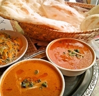 「Cセット（カレー2種、ナンまたはライス、サラダ）840円」@i-kitchen 取手店の写真