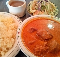 「日替わりランチ（ポークとジャガイモのカレー・ライス・スープ・サラ」@カレーショップ スリ・ランカの写真