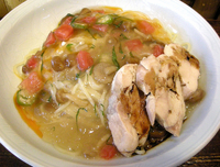 「限定:鶏とトマトの冷やしトロミそば￥850」@二葉 天沼店の写真