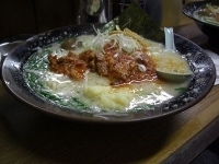 「ホルモンメン」@屋台ラーメンとんこつ貴生の写真