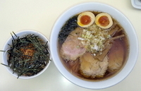 「特製中華そば （大盛）+辛みご飯」@中華そば ふくみみの写真