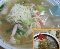 「タンメン 630円 + ミニカレー 320円」@味の店 金楽の写真