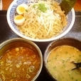 つけ麺大盛り・二色（醤油と九州,650円+大盛50円）+玉子（5