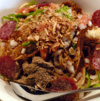 「ajito的まぜそば ピザソバ 大（400g） 700円（ニンニ」@ajitoの写真