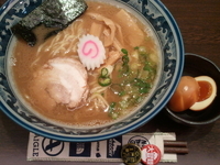 「中華そば並+燻製玉子」@つけそば 麺彩房 五反田店の写真