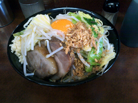 「小ラーメン（650円）+汁なし（100円）」@ラーメン二郎 めじろ台法政大学前店の写真