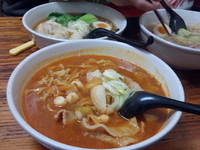 「海鮮豚キムチ麺800円+ミニチャーハンランチ150円」@塚越ラーメンの写真