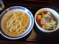 「トマトとソフトチキンのつけ麺￥700→￥500（クーポン）」@景勝軒 太田店の写真
