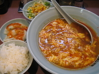 「タンタンメンセット（タンタンメン+小ライス+味噌餃子+サラダ）[」@元祖 ニュータンタンメン本舗イソゲン 新城店の写真