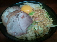 「ぶた小ラーメン 汁なし ニンニク少し」@ラーメン二郎 めじろ台法政大学前店の写真