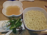 「【2011年4月限定、平日夜10食限定】つけめん春味 あさりと春」@菜の写真