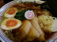 「中華そばさんま香油入り+味玉」@二代目 にゃがにゃが亭の写真