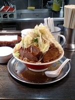 「小ラーメン 豚W増し+野菜増し+ゆで卵」@麺屋 婆娑羅の写真