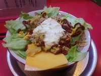 「めんバーガー（L）900円+ミニトースト50円」@ラーメン たんろん 本店の写真