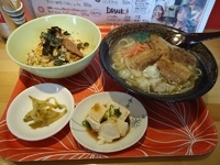 「『沖縄そばセット（すば&ジューシー&小鉢2品）+ラフテー2枚（￥」@エビィの写真