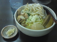 「あえめん（にんにく,味玉）700円」@味噌麺処 花道庵の写真