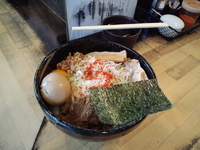 「まぜそば大盛+味玉+半肉（￥750+￥100+￥150）」@狼煙 〜NOROSHI〜の写真