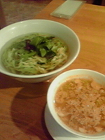 「四季柳麺 あん肝釜揚げつけ麺」@麺工房 山久の写真