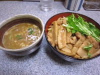 「つけ麺 並（あつもり）+肉増し」@つけ麺山橙 大塚本店の写真