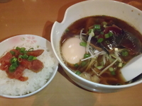 「【2011年4月限定】魚魂（かつおたたきラーメン+明太ごはん）（」@魂麺の写真