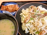 「塩焼きつけ麺（800円）+からあげ（100円）」@つけ麺ラーメン 鳴門の写真