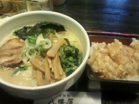 「味噌鰻麺+ミニとり天重（平日ランチ）850円」@らーめん 八幡屋の写真
