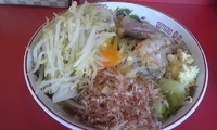 「まぜそば780円 野菜にんにく」@赤ひげラーメンの写真